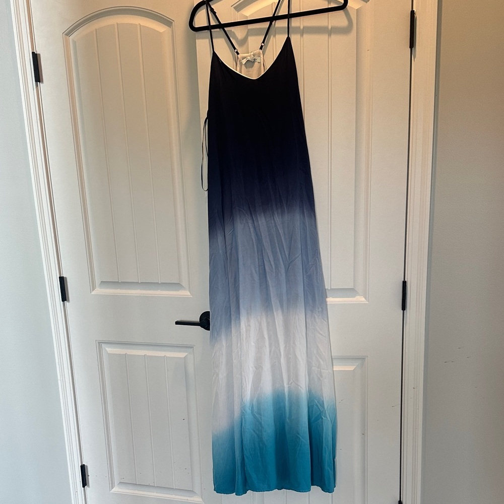 Blue and White Ombre Maxi Dress